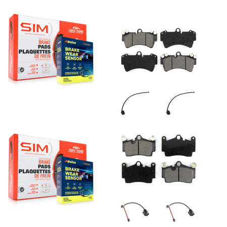 Front Rear Semi-Metallic Disc Brake Pads And Wear Sensors Kit For Audi Q7 KSW-100840