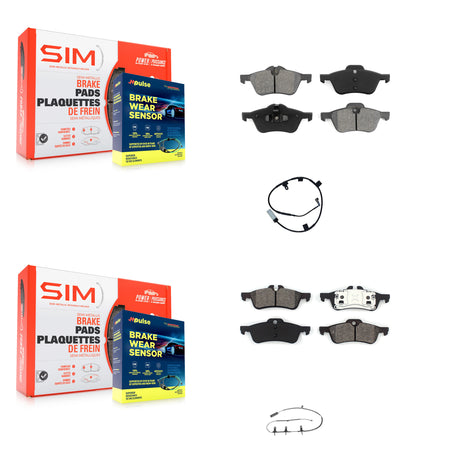 Front Rear Semi-Metallic Disc Brake Pads And Wear Sensors Kit For Mini Cooper KSW-100865