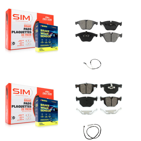 Front Rear Semi-Metallic Brake Pads & Wear Sensor Kit For 2013 BMW X1 xDrive35i with 3.0L KSW-100867