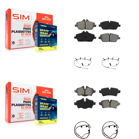 Front Rear Semi-Metallic Disc Brake Pads And Wear Sensors Kit For Mini Cooper KSW-100875