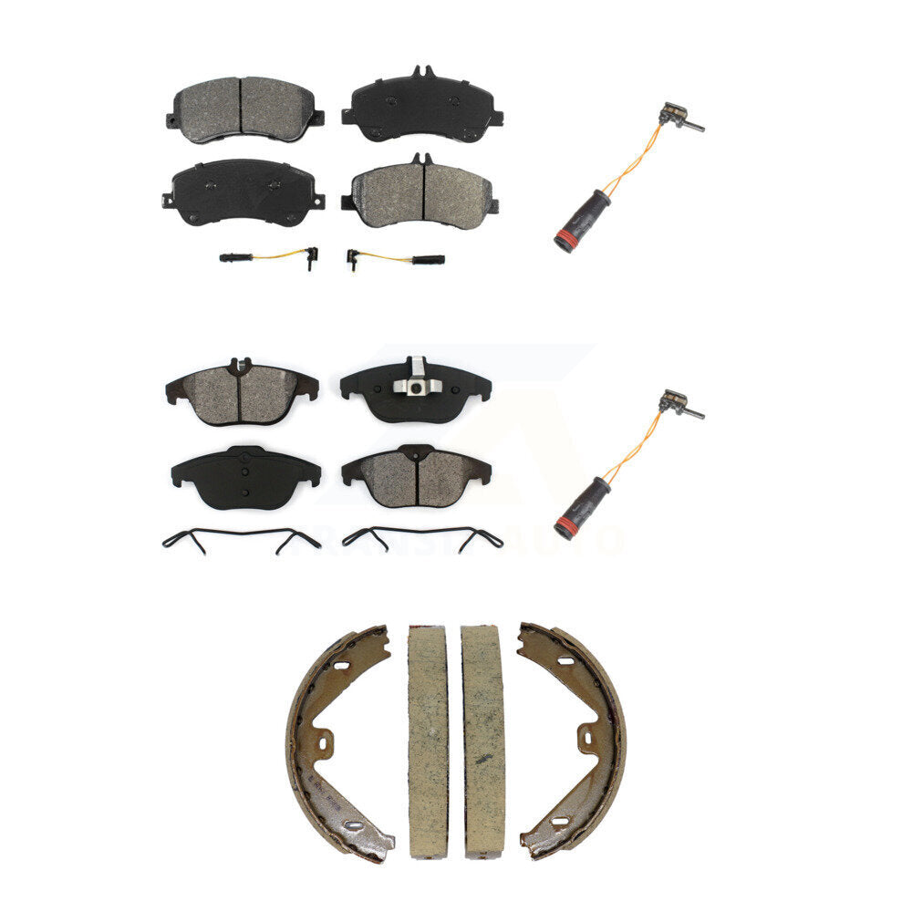 Front Rear Semi-Metallic Brake Pad & Extra Wear Sensor Kit (5Pc) For Mercedes-Benz GLK350 KSW-100894