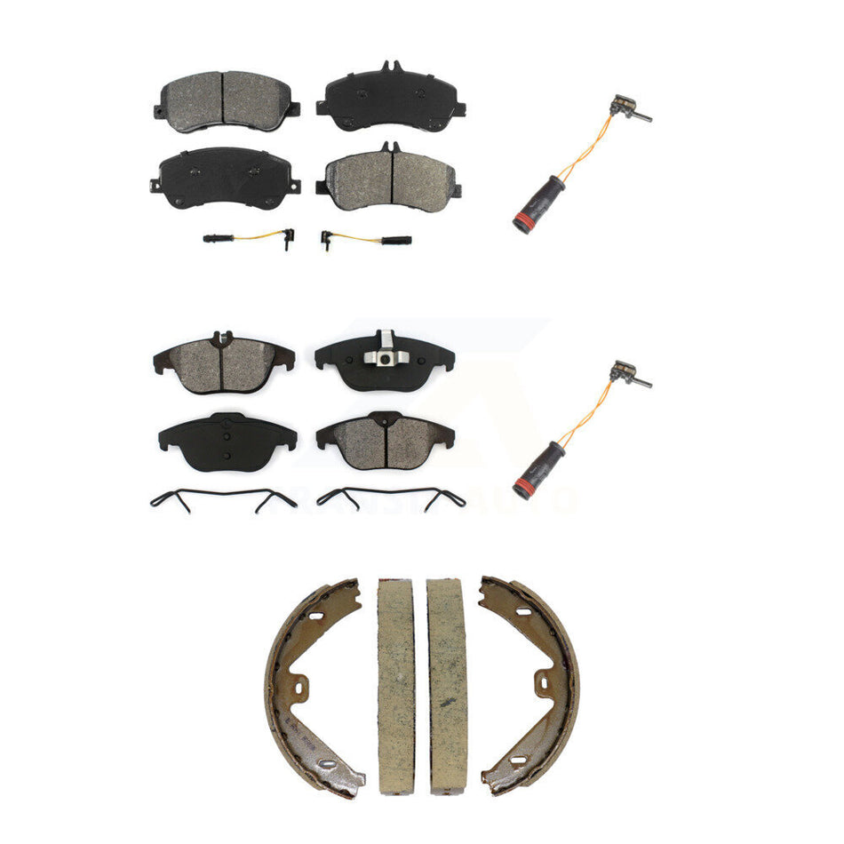 Front Rear Semi-Metallic Brake Pad & Extra Wear Sensor Kit (5Pc) For Mercedes-Benz GLK350 KSW-100894