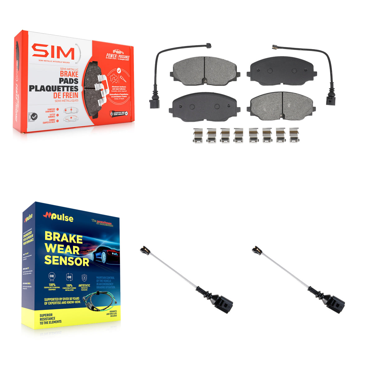 Front Semi-Metallic Disc Brake Pad Extra Wear Sensor Kit For Volkswagen Atlas Cross Sport KSW-100918
