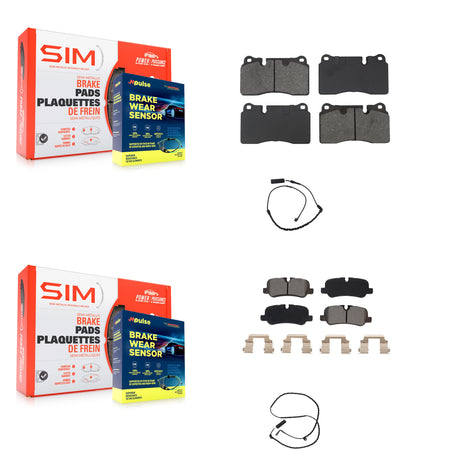Front Rear Semi-Metallic Disc Brake Pads And Wear Sensors Kit For Land Rover Range KSW-100932