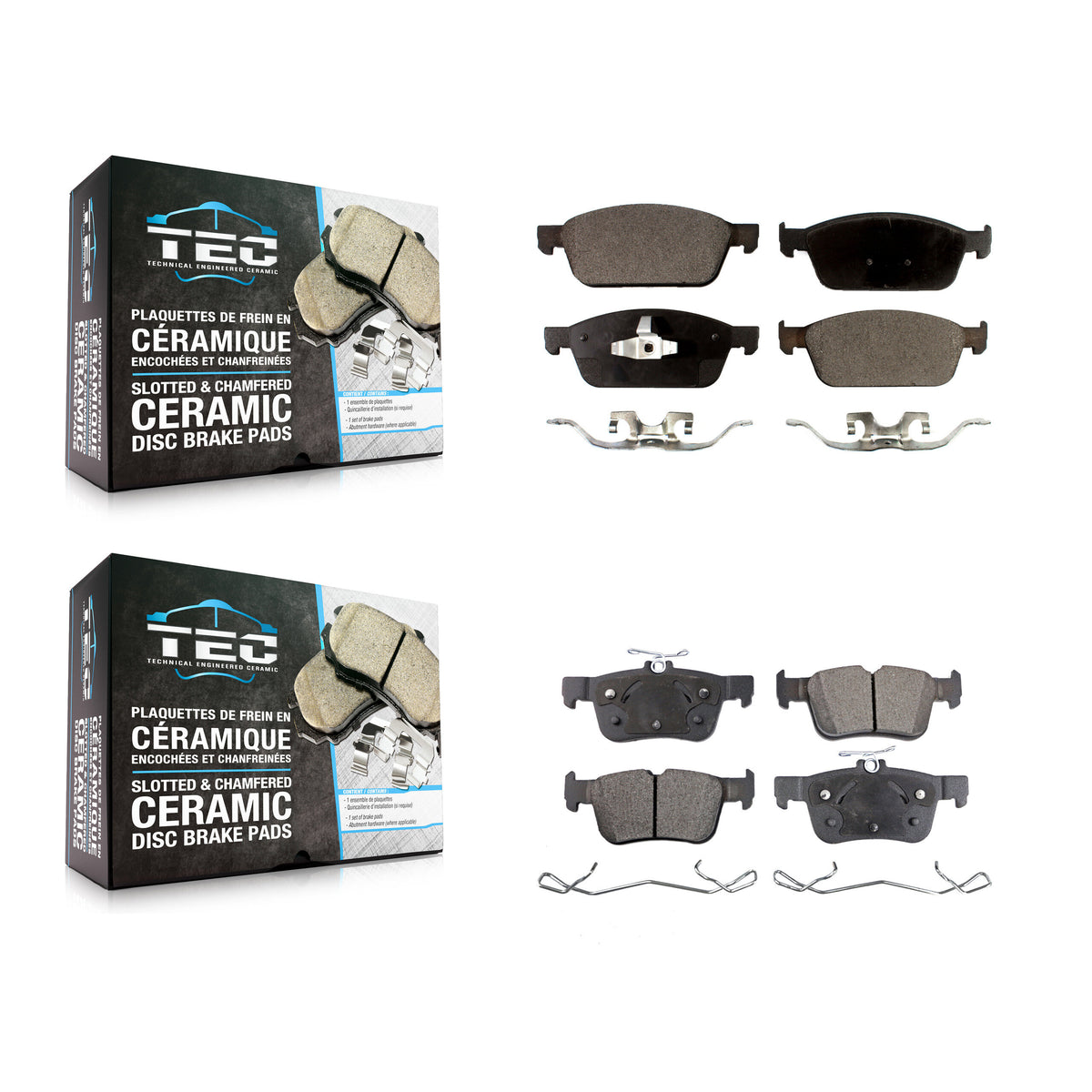 Front Rear Ceramic Brake Pads Kit For Lincoln MKC KTC-100280