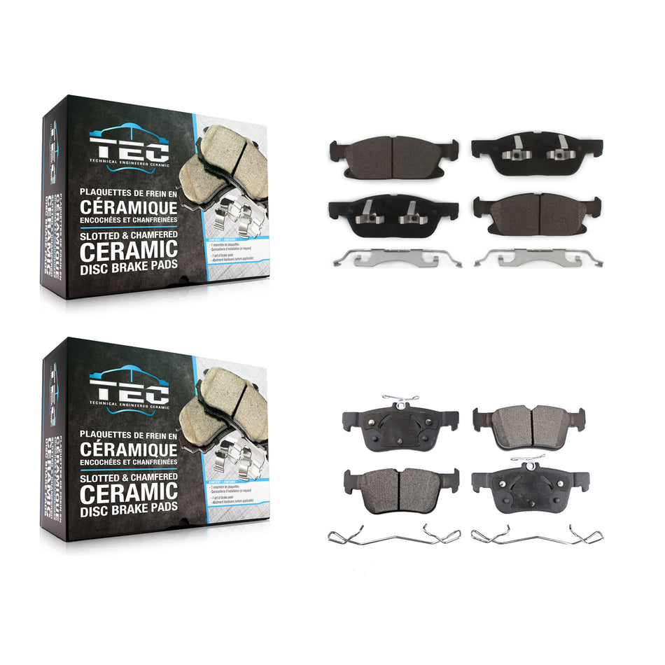 Front Rear Ceramic Brake Pads Kit For Ford Edge Lincoln Nautilus MKX KTC-100305