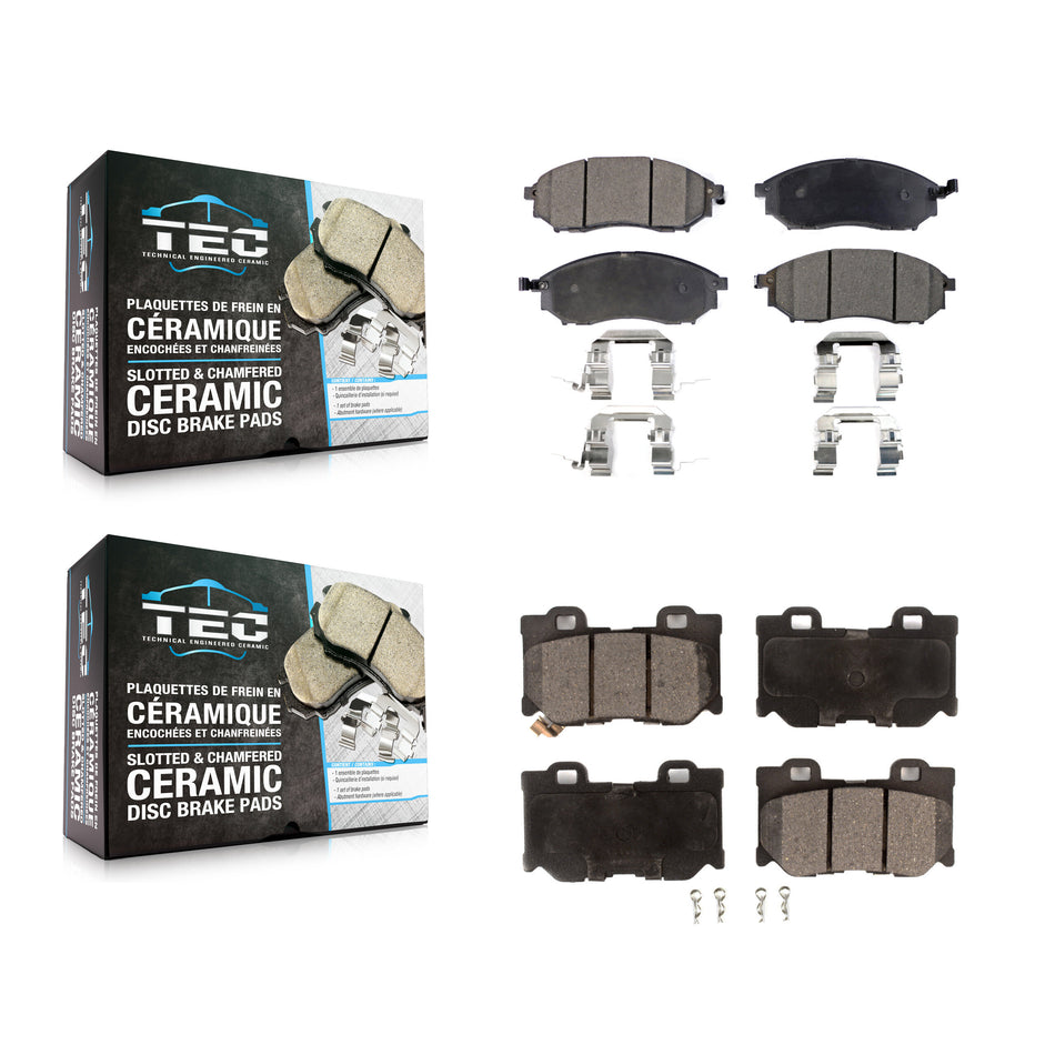 Front Rear Ceramic Brake Pads Kit For Nissan 370Z INFINITI M37 QX70 Q70 Q70L M56 M35h KTC-100453