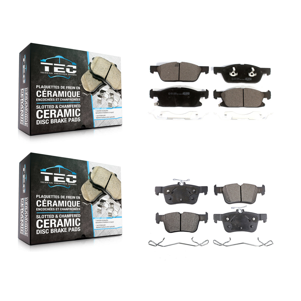 Front Rear Ceramic Brake Pads Kit For Ford Fusion Lincoln MKZ Continental KTC-100535
