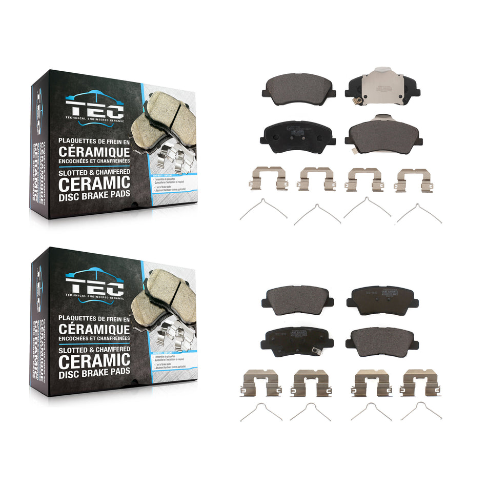 Front Rear Ceramic Brake Pads Kit For Kia Rio Hyundai Accent KTC-100642