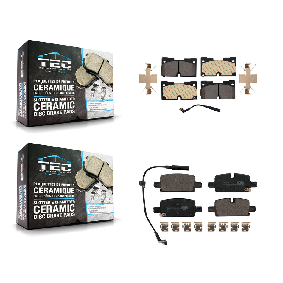 Front Rear Ceramic Brake Pads Kit For GMC Chevrolet Silverado 1500 Sierra Yukon Tahoe XL KTC-100659