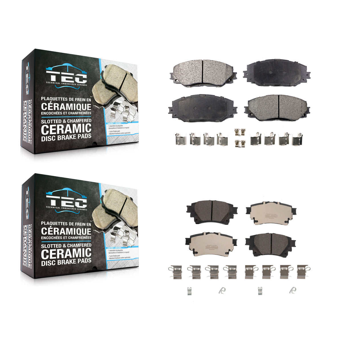 Front Rear Ceramic Brake Pad Kit For 2019 Toyota Corolla 1.8L With Electric Parking KTC-100662