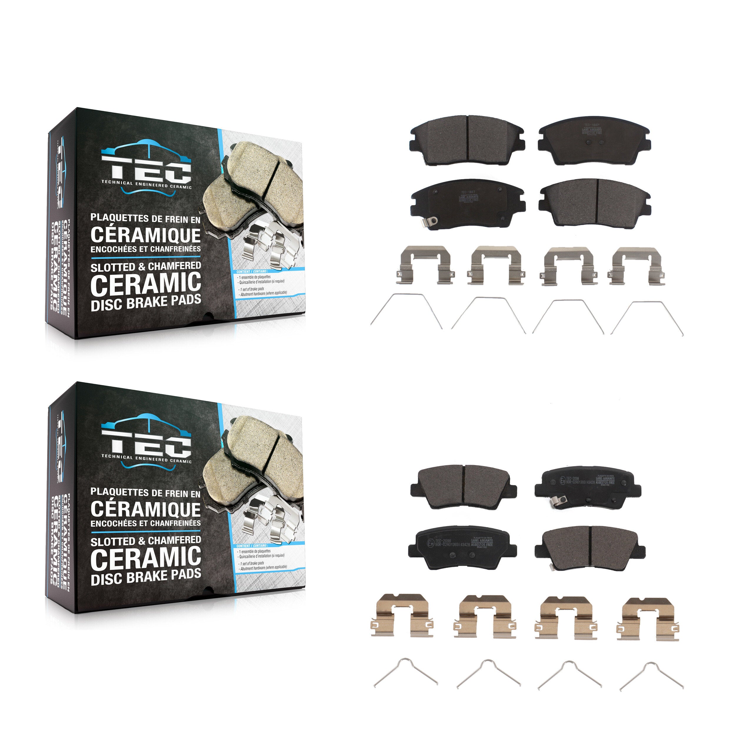 Front Rear Ceramic Brake Pads Kit For Kia Sportage Hyundai Tucson KTC-100669