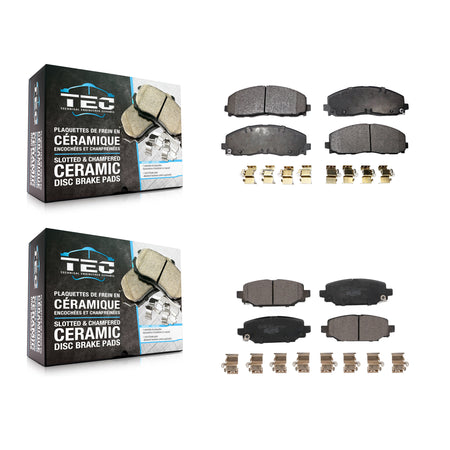 Front Rear Ceramic Brake Pads Kit For 2022 Jeep Wrangler With 328mm Diameter Rotor KTC-100673