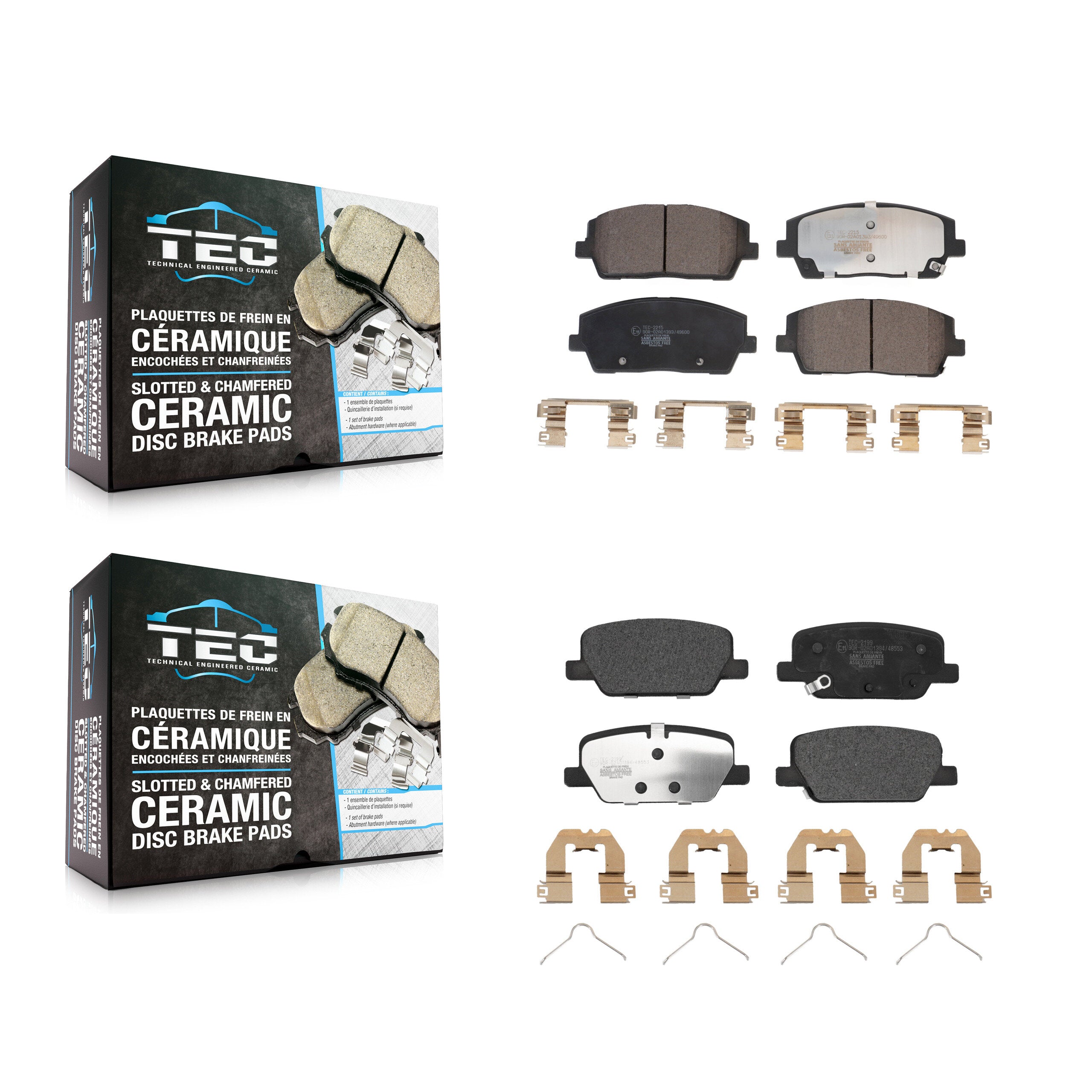 Front Rear Ceramic Brake Pads Kit For Hyundai Palisade Kia Telluride KTC-100708