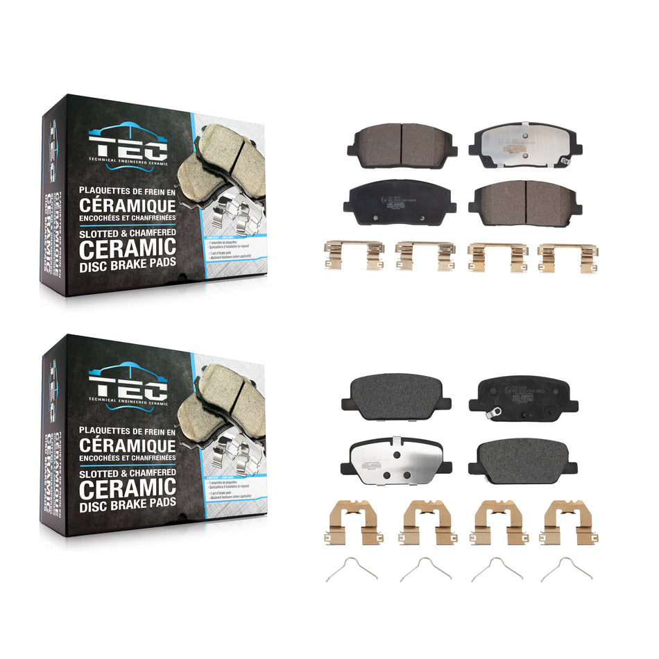 Front Rear Ceramic Brake Pads Kit For Hyundai Palisade Kia Telluride KTC-100708