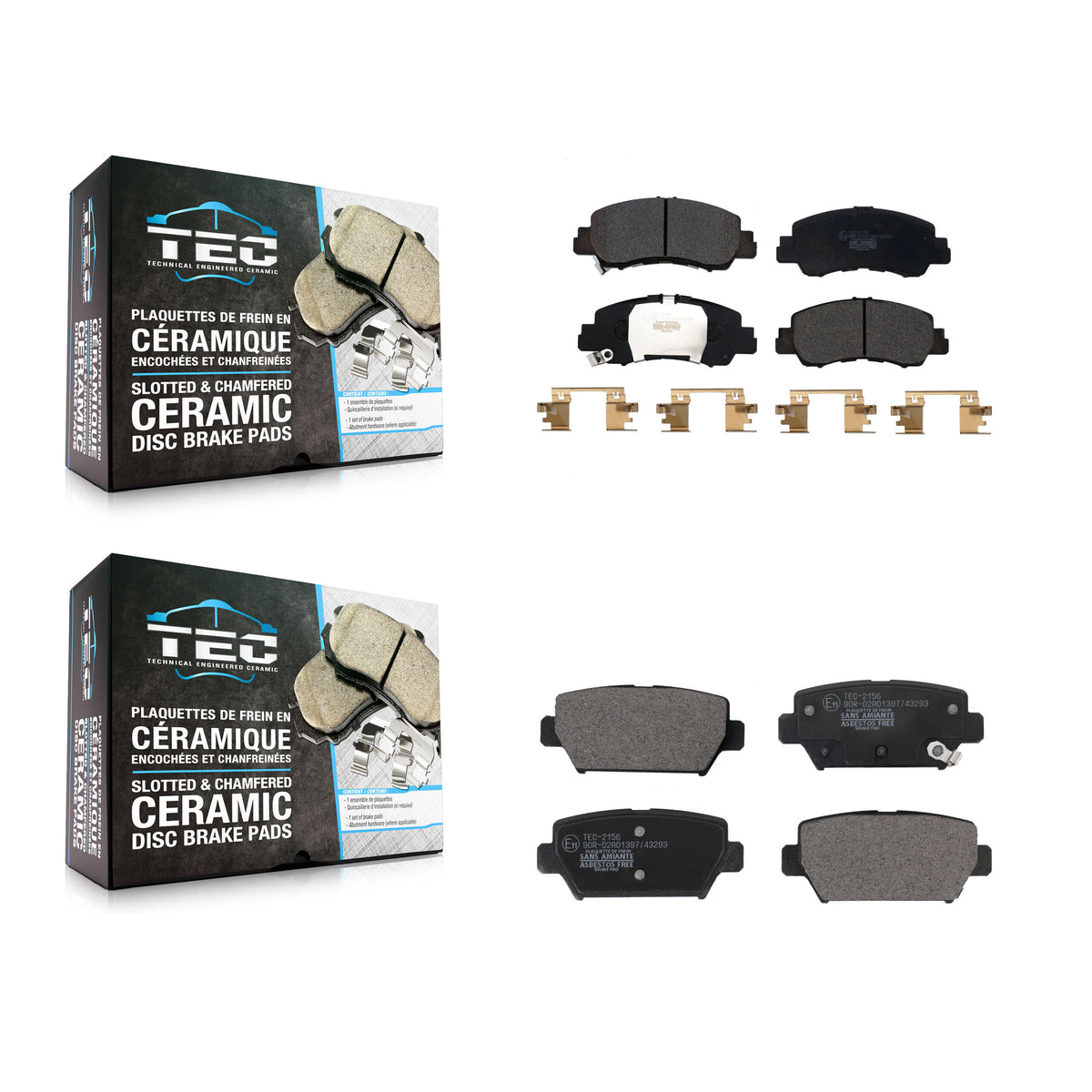 Front Rear Ceramic Brake Pads Kit For Mitsubishi Eclipse Cross With Manual Parking KTC-100712