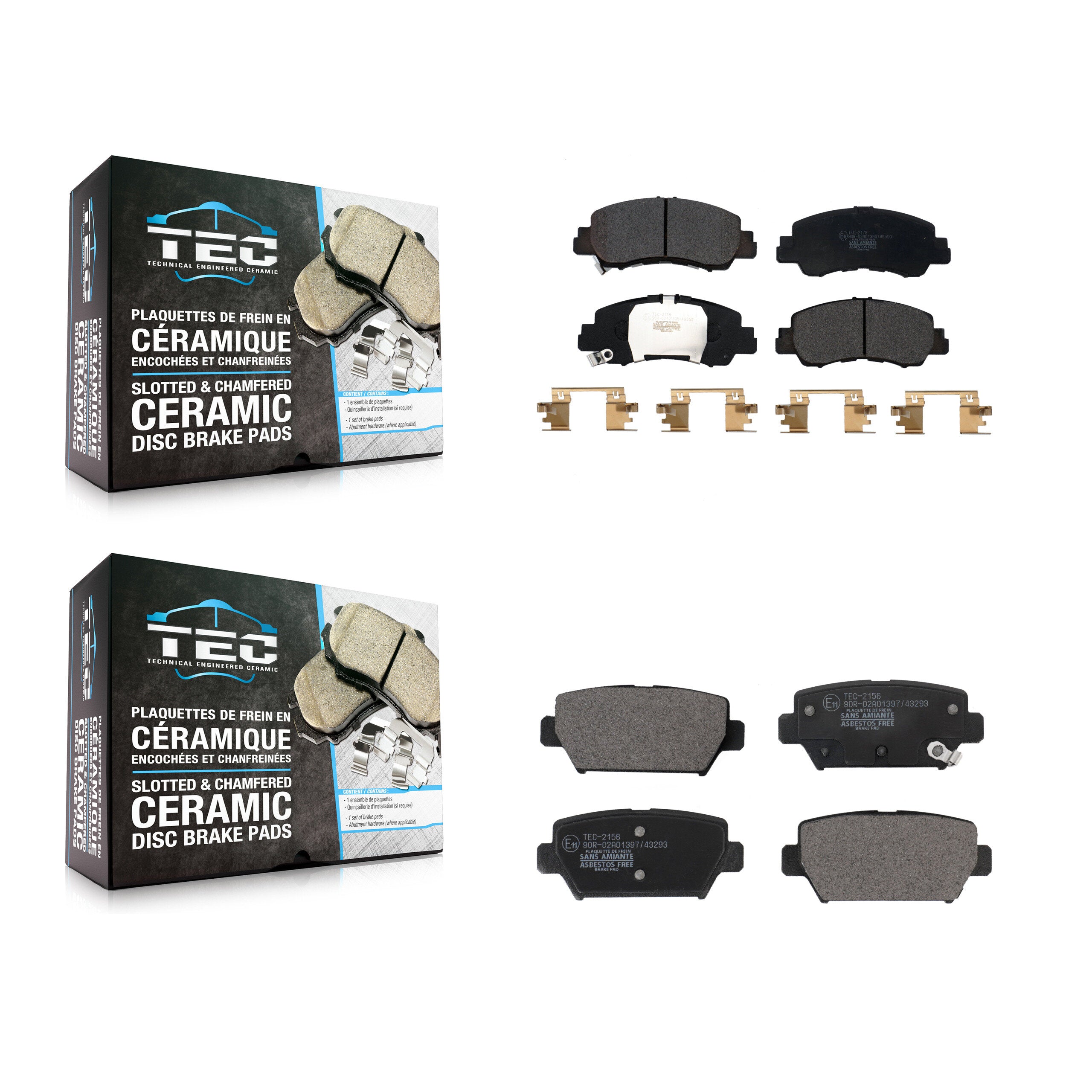Front Rear Ceramic Brake Pads Kit For Mitsubishi Eclipse Cross With Manual Parking KTC-100712