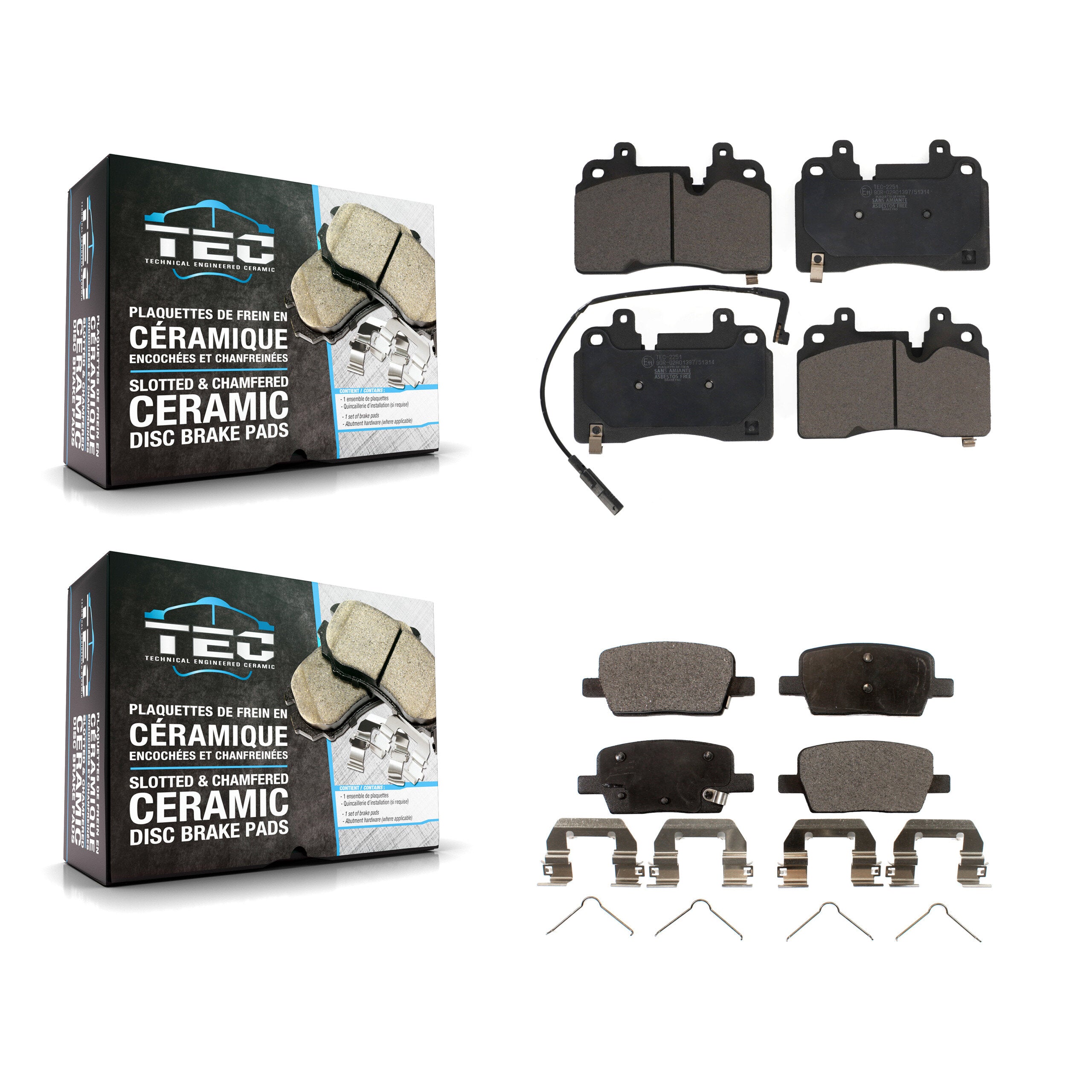 Front Rear Ceramic Brake Pads Kit For Cadillac CT6 KTC-100718
