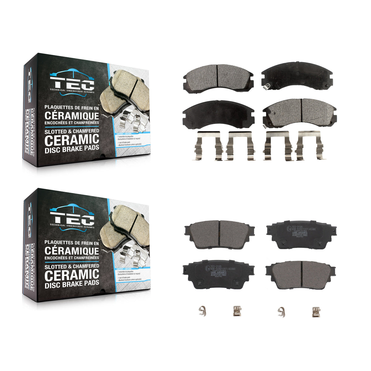 Front Rear Ceramic Brake Pads Kit For Mitsubishi Outlander PHEV KTC-100719