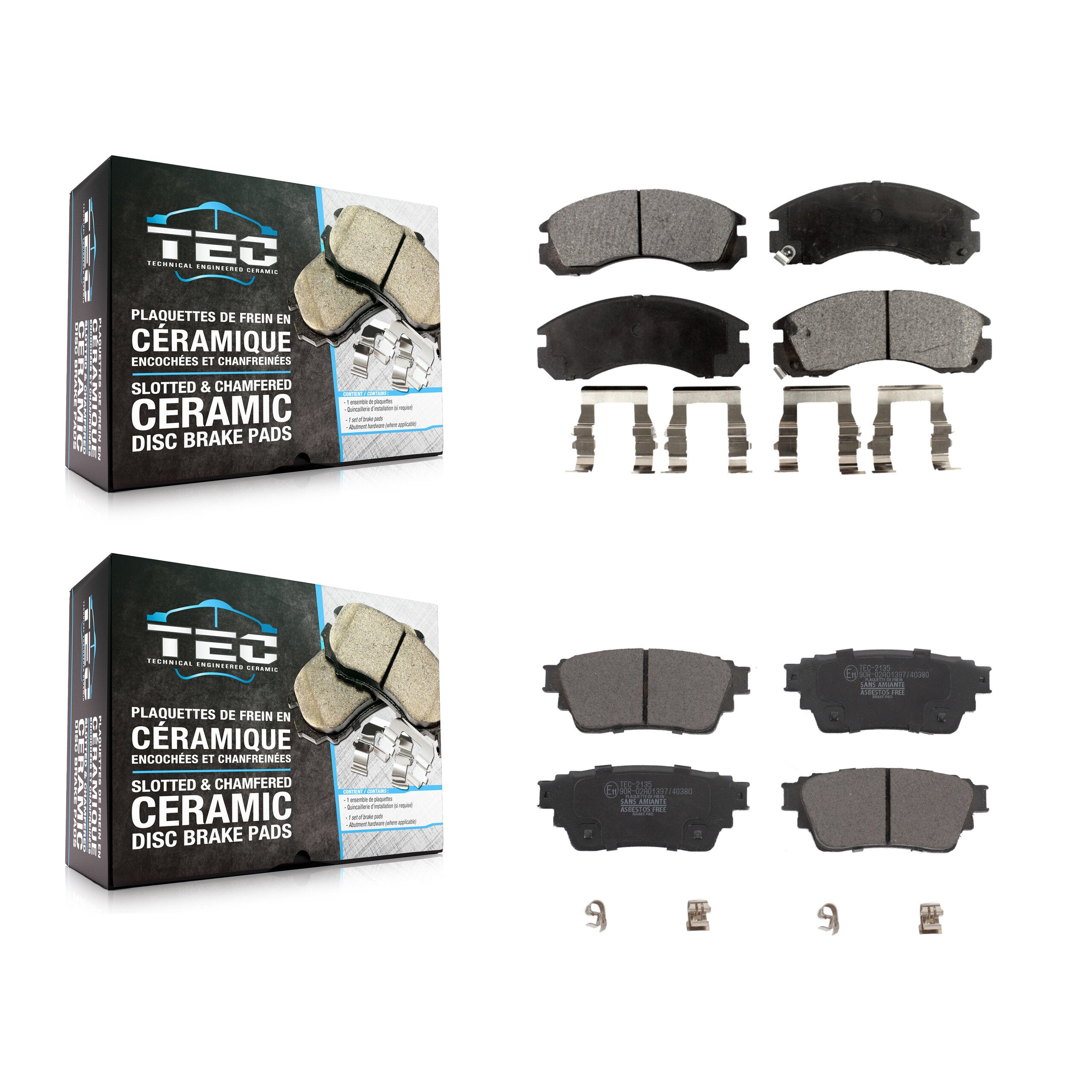 Front Rear Ceramic Brake Pads Kit For Mitsubishi Outlander PHEV KTC-100719