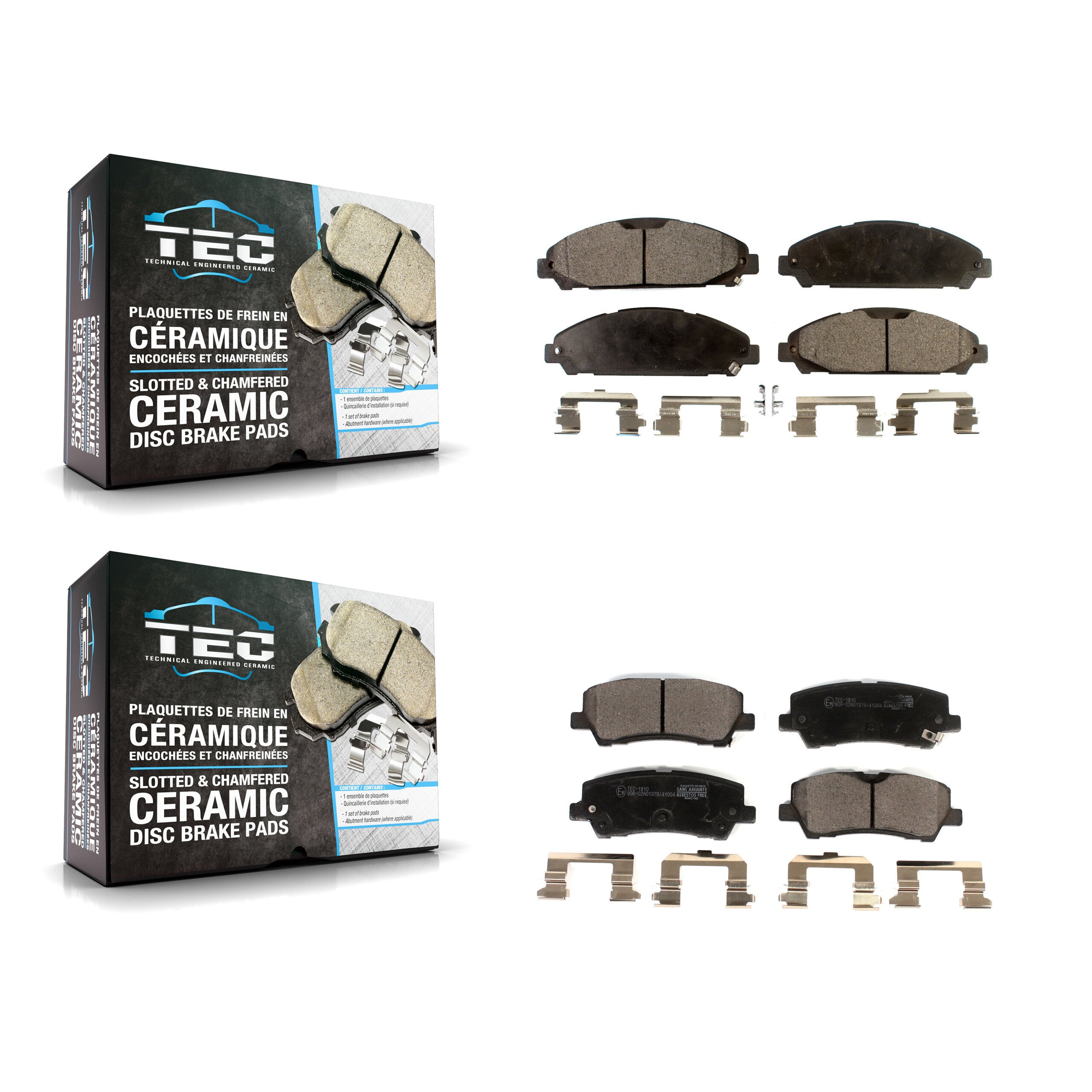 Front Rear Ceramic Brake Pads Kit For 2021 Ford Mustang 5.0L KTC-100732