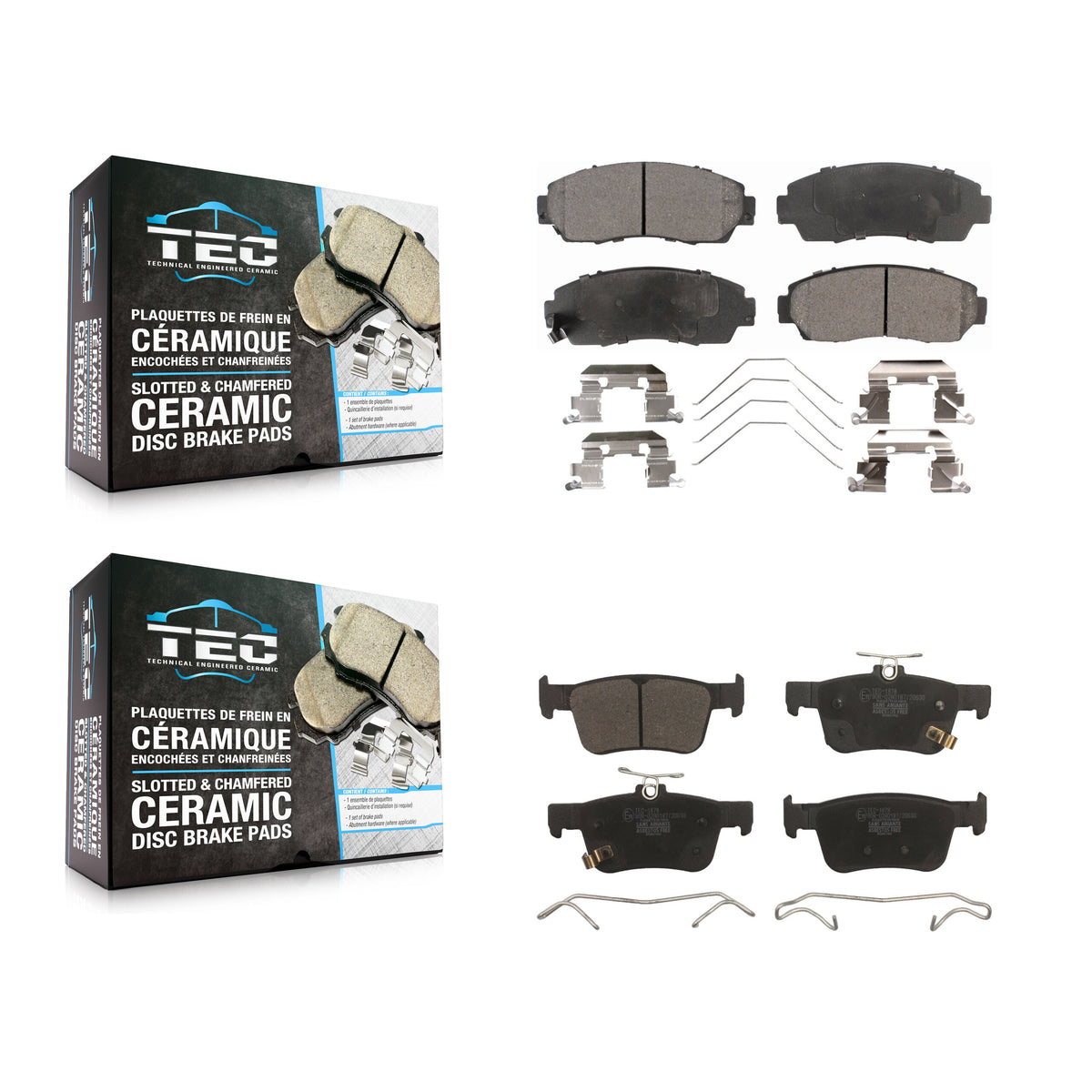Front Rear Ceramic Brake Pads Kit For 2019-2021 Acura RDX KTC-100737