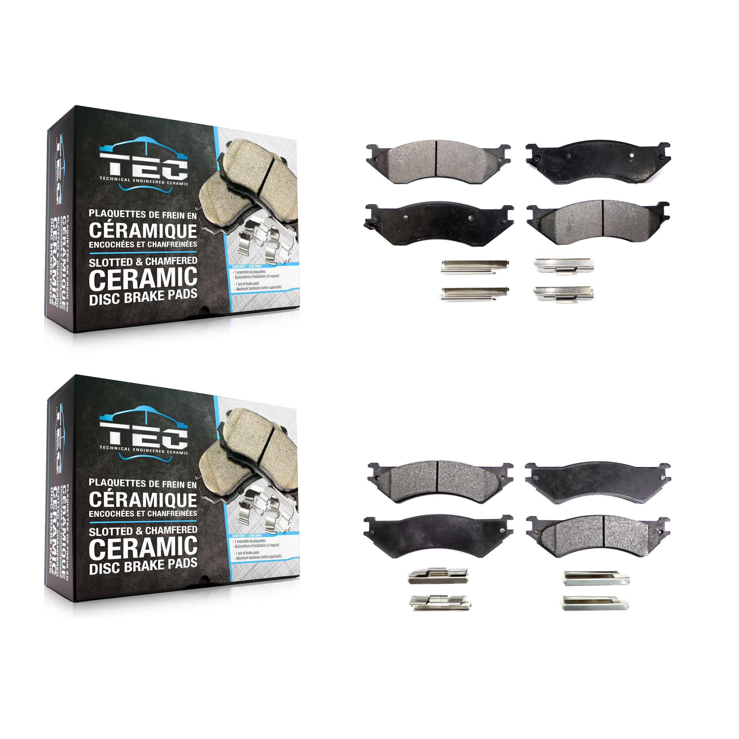 Front Rear Ceramic Brake Pads Kit For 2004 Ford F-150 Heritage With 8 Lug Wheels KTC-100750