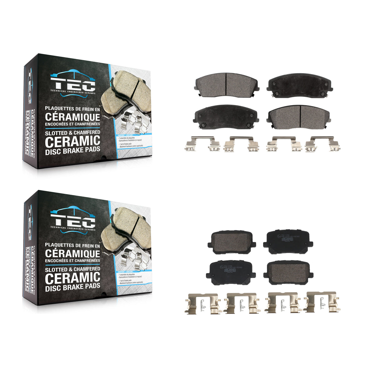 Front Rear Ceramic Brake Pads Kit For Dodge Charger With 370mm Diameter Rotor KTC-100776