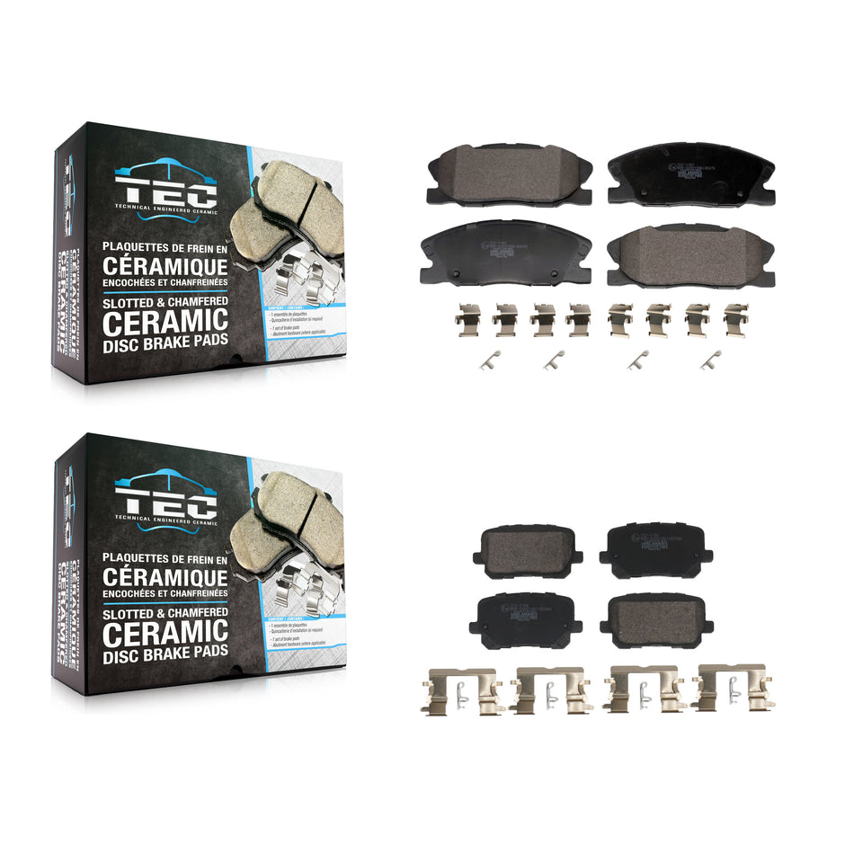 Front Rear Ceramic Brake Pads Kit For 14-23 Dodge Charger With 370mm Diameter Rotor KTC-100777
