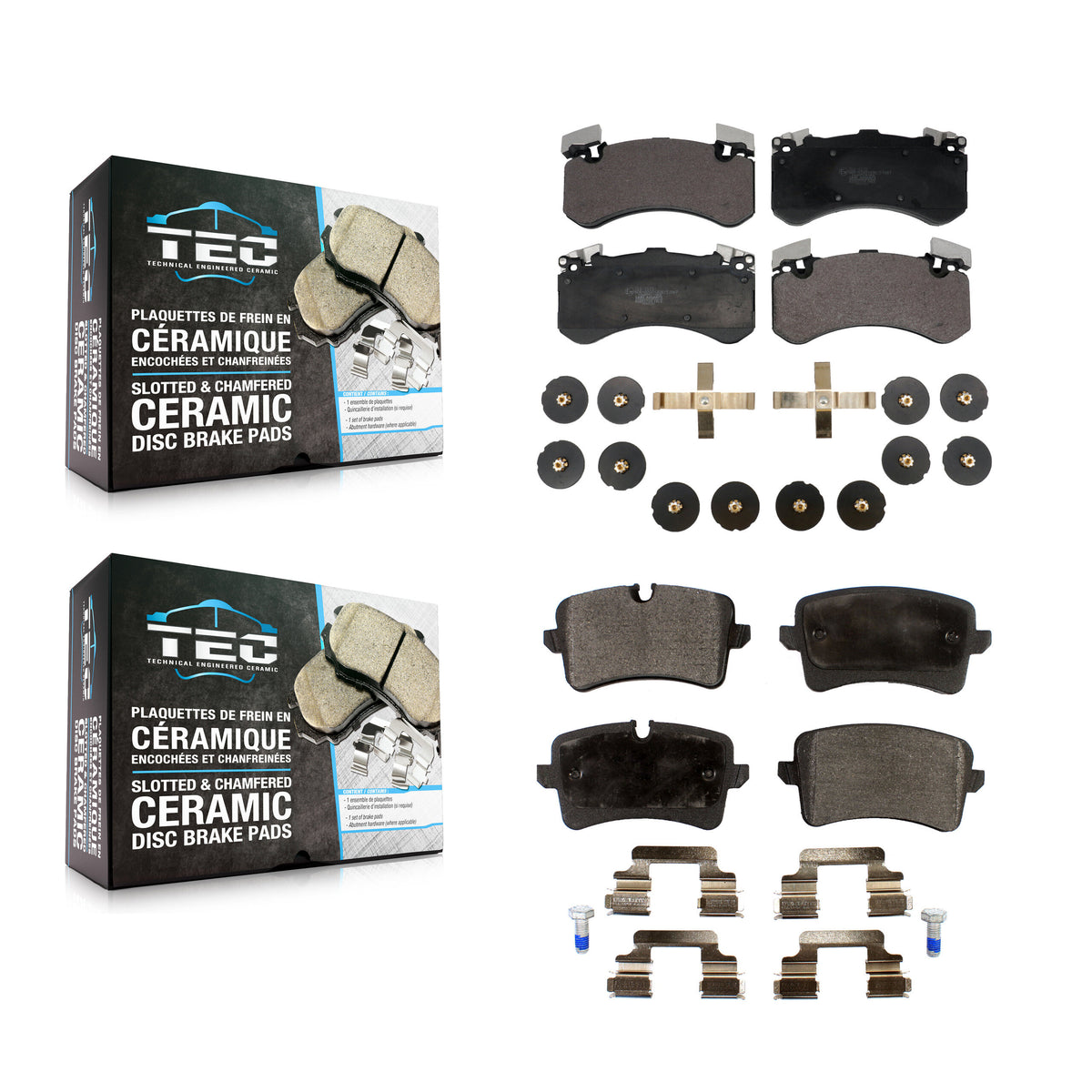 Front Rear Ceramic Brake Pads Kit For Audi S6 S7 S8 A8 Quattro KTC-100780