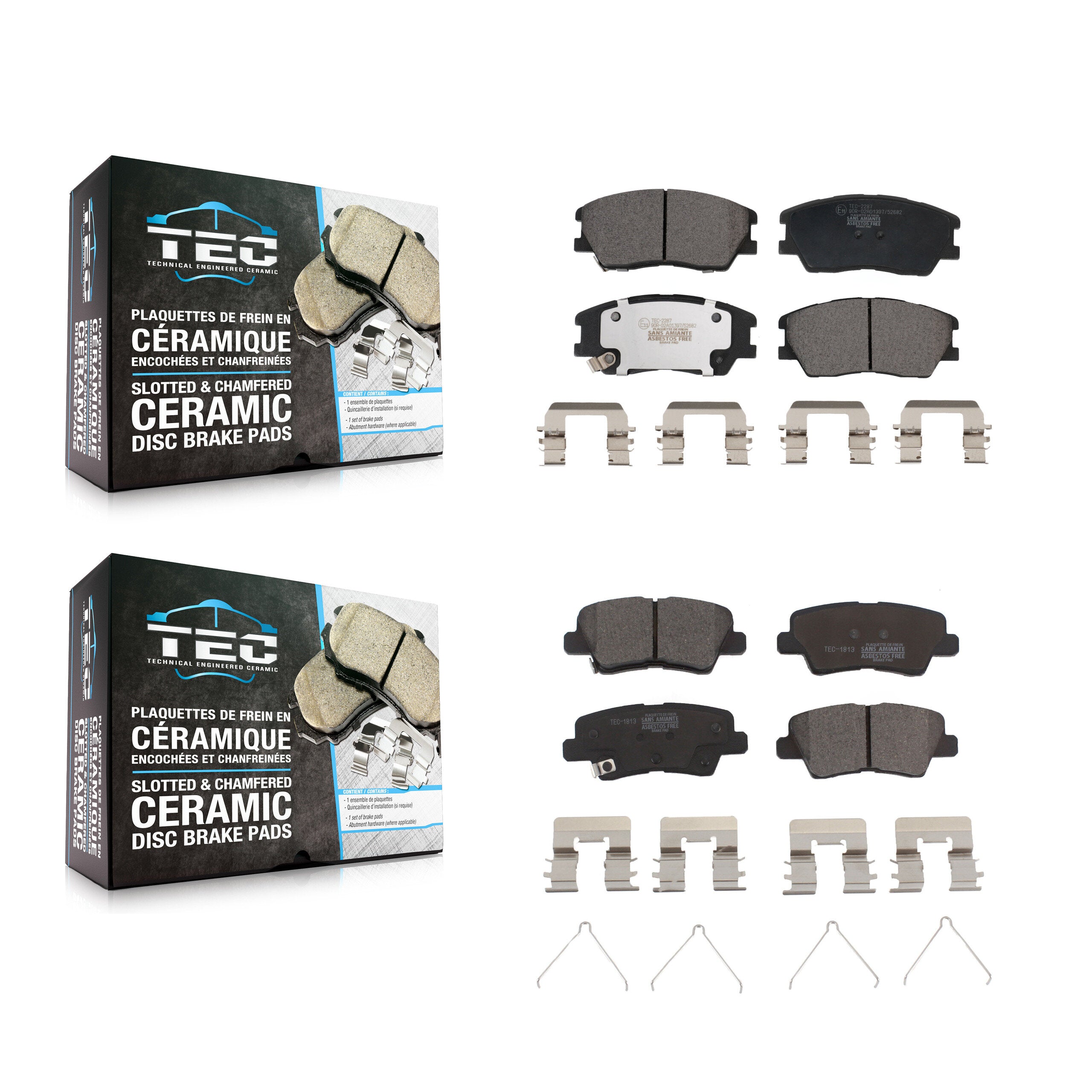 Front Rear Ceramic Brake Pads Kit For Kia Soul EV KTC-100784