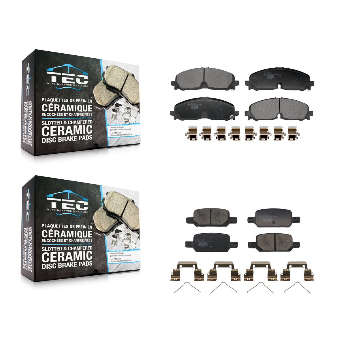 Front Rear Ceramic Brake Pads Kit For 2021-2022 Chevrolet Colorado GMC Canyon KTC-100796