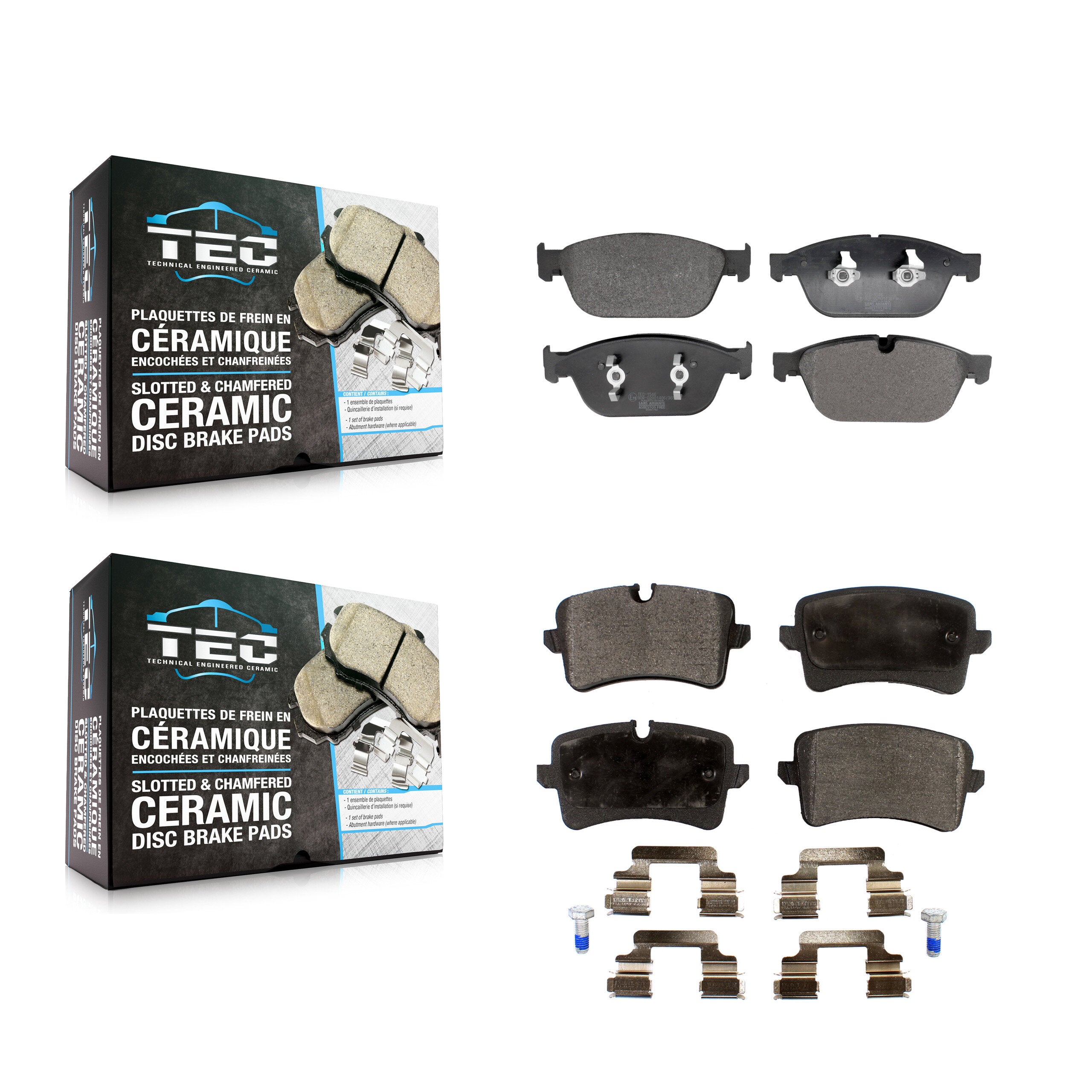 Front Rear Ceramic Brake Pads Kit For Audi A8 Quattro With 380mm Diameter Rotor KTC-100806