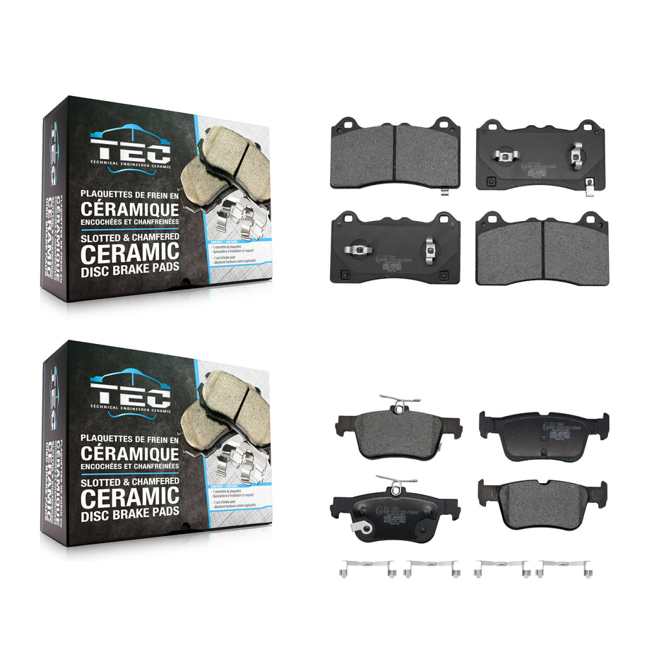 Front Rear Ceramic Brake Pads Kit For 2021-2023 Ford Mustang Mach-E KTC-100809