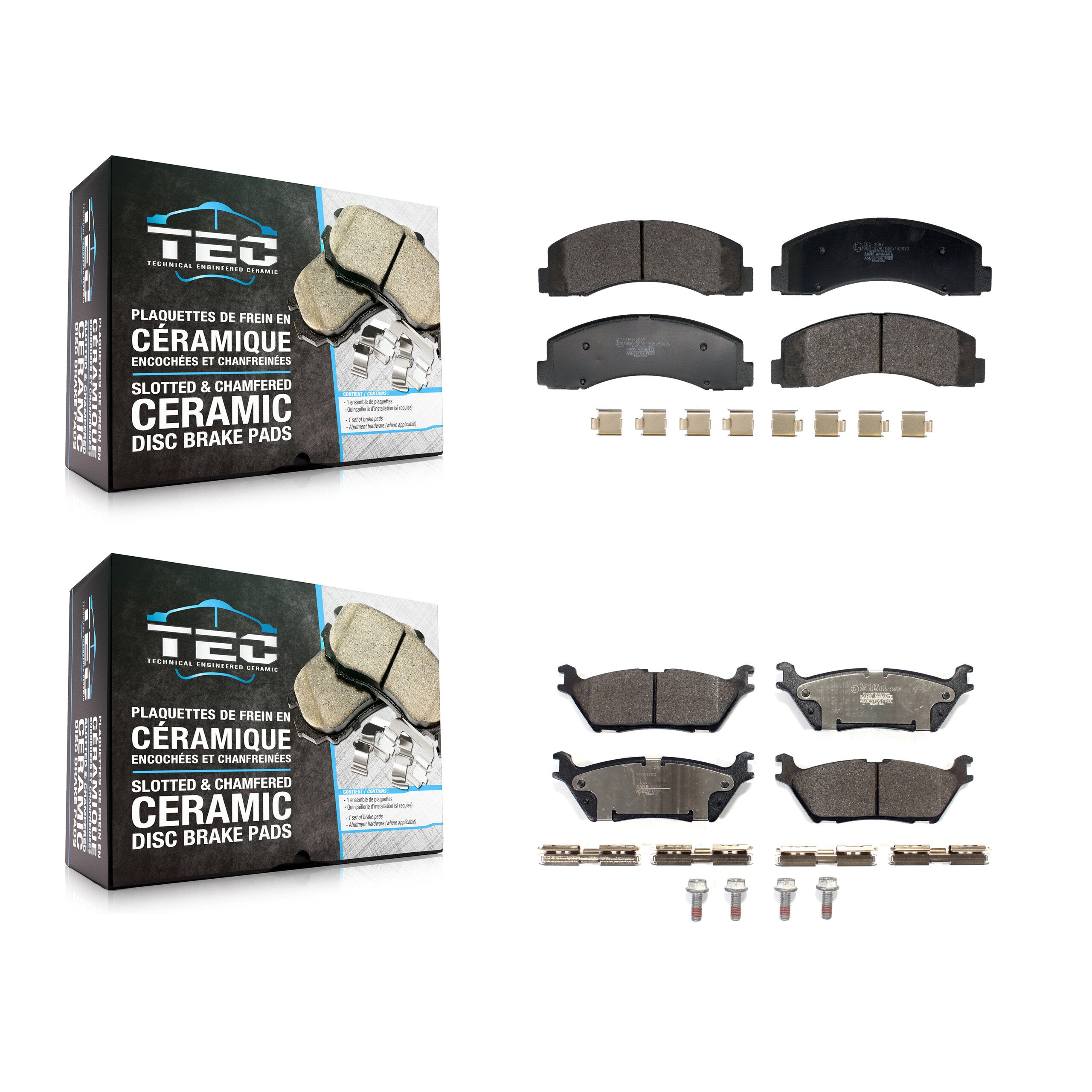 Front Rear Ceramic Brake Pads Kit For Ford F-150 Expedition Lincoln Navigator KTC-100821