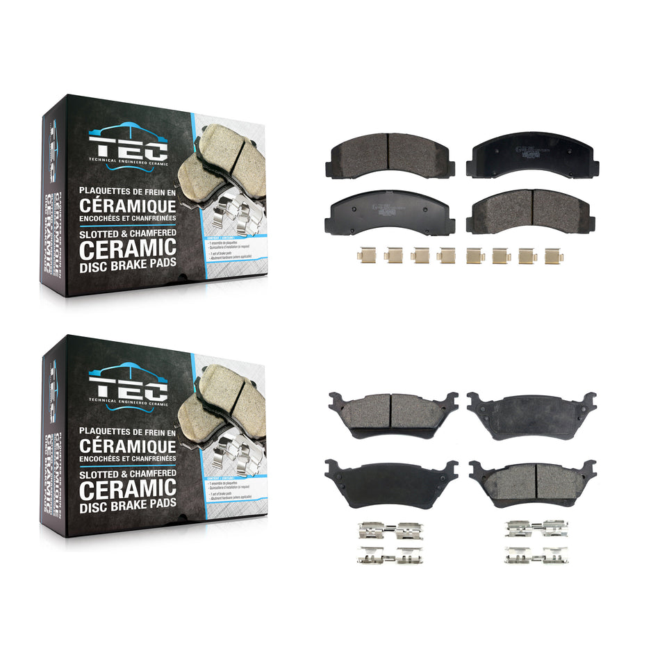 Front Rear Ceramic Brake Pads Kit For 2018-2020 Ford F-150 With Manual Parking KTC-100822