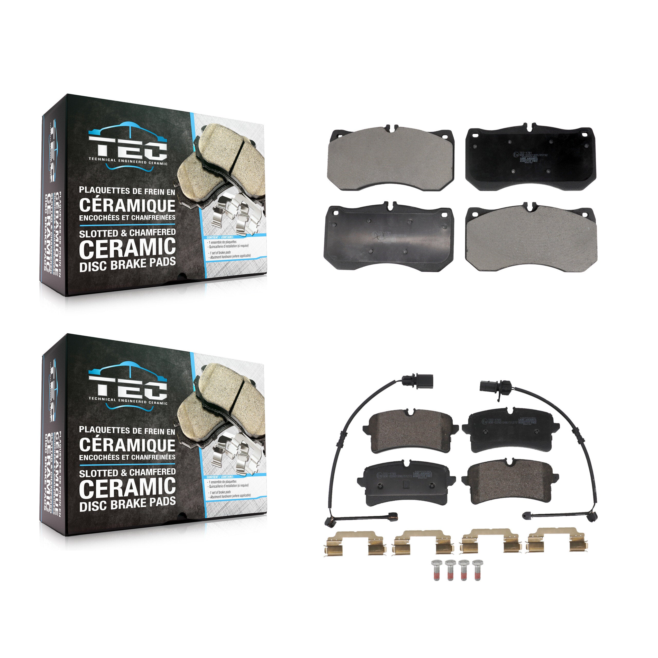 Front Rear Ceramic Brake Pads Kit For Audi A7 Quattro A8 RS7 S6 S7 S8 KTC-100831