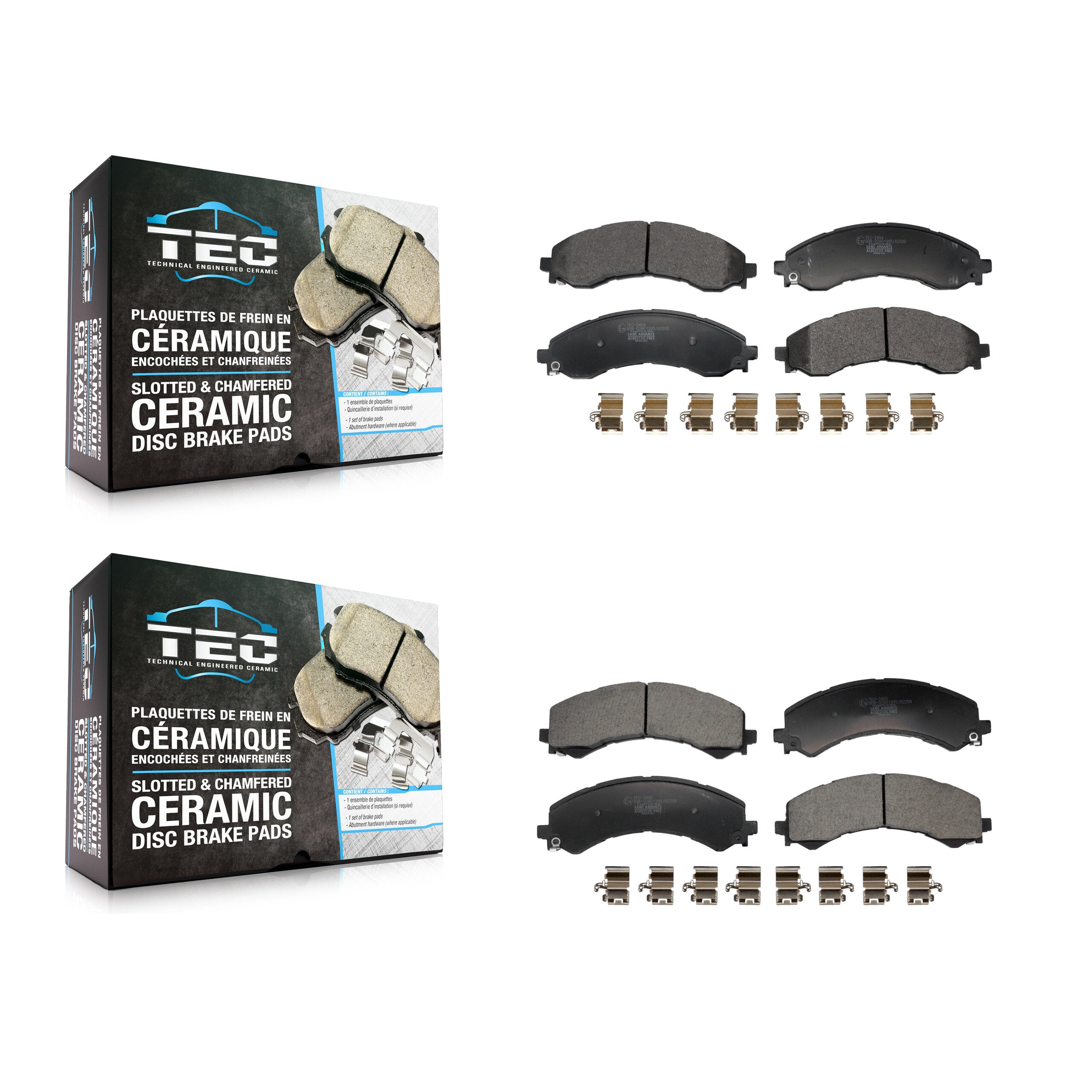 Front Rear Ceramic Brake Pads Kit For GMC Chevrolet Savana 2500 Express 3500 4500 KTC-100840