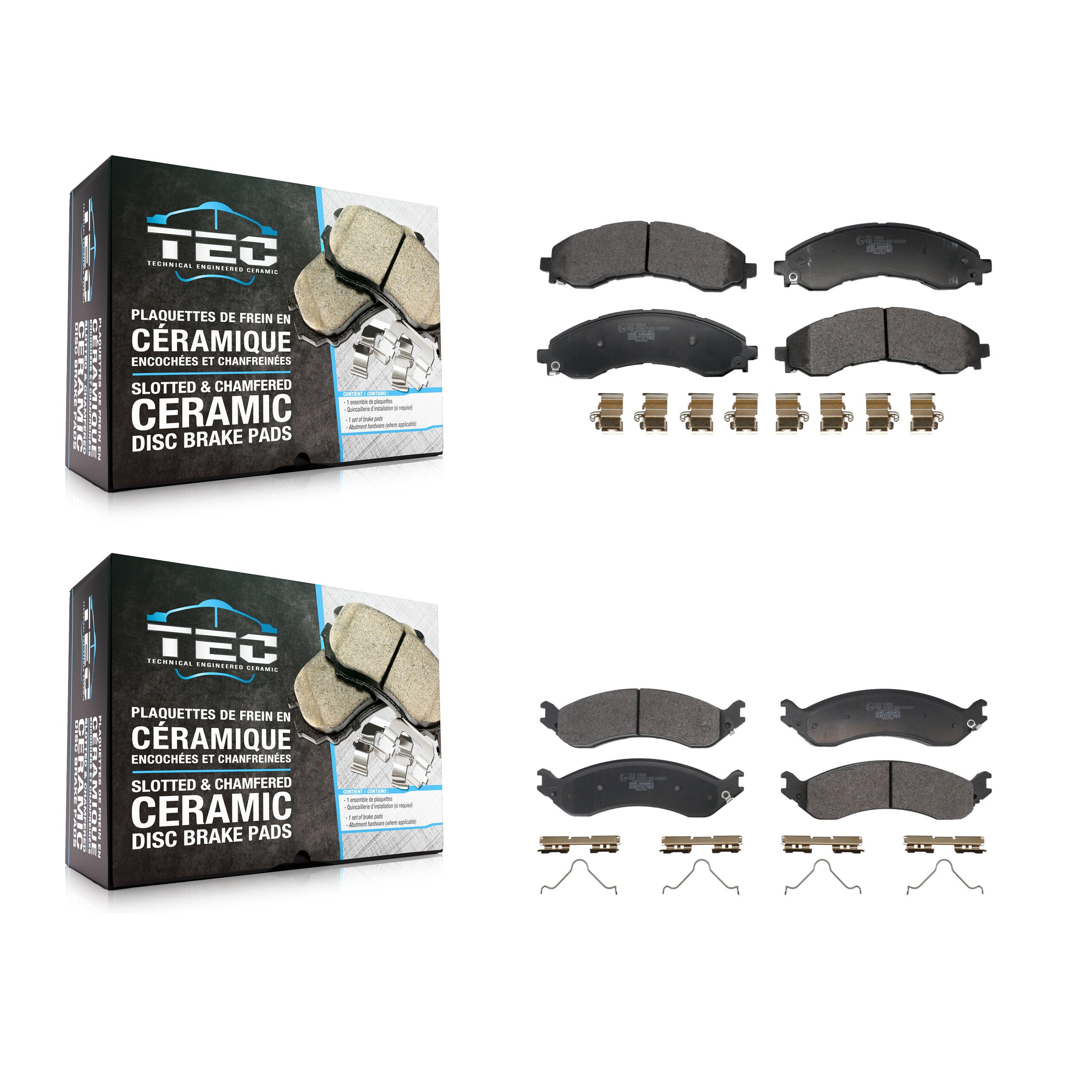 Front Rear Ceramic Brake Pads Kit For GMC Chevrolet Savana 2500 Express 3500 4500 KTC-100841