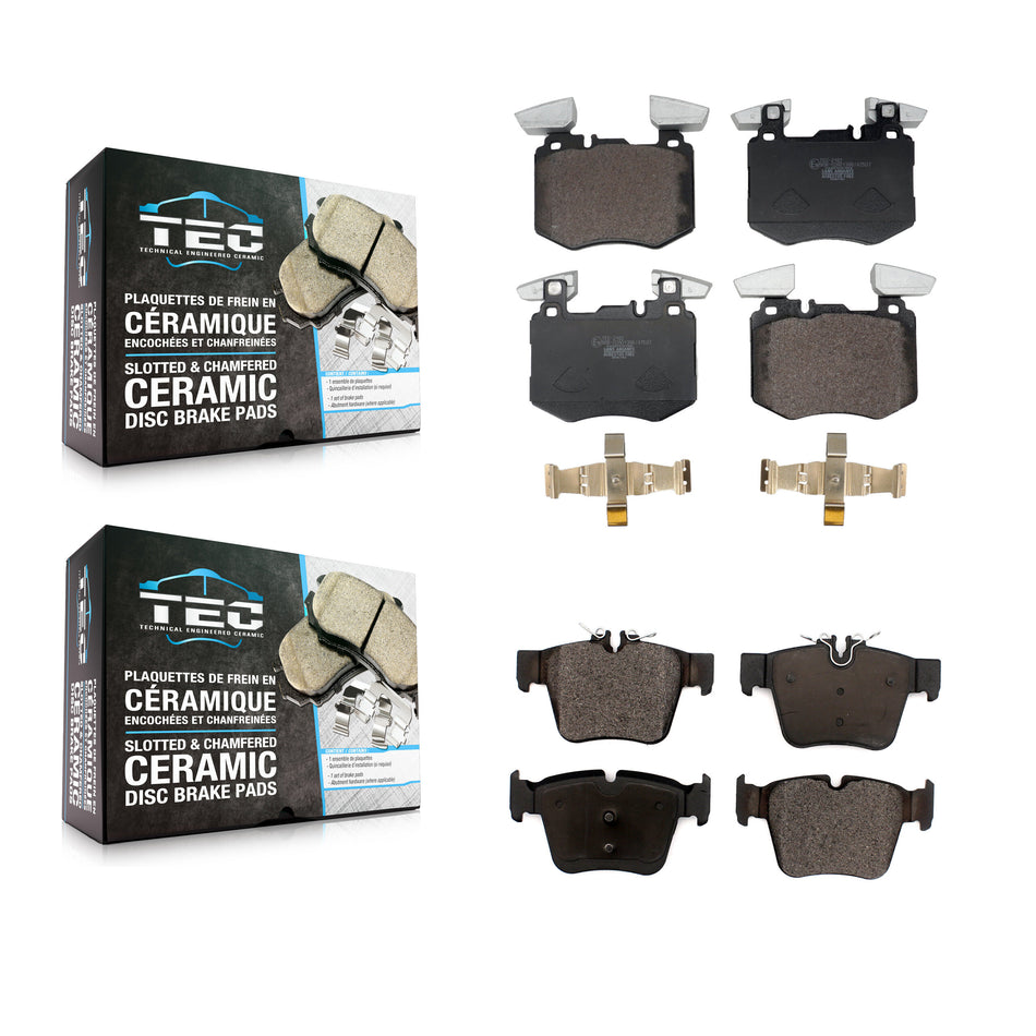 Front Rear Ceramic Brake Pad Kit For 2019-2022 Mercedes-Benz GLC300 Without Sport Package KTC-100842