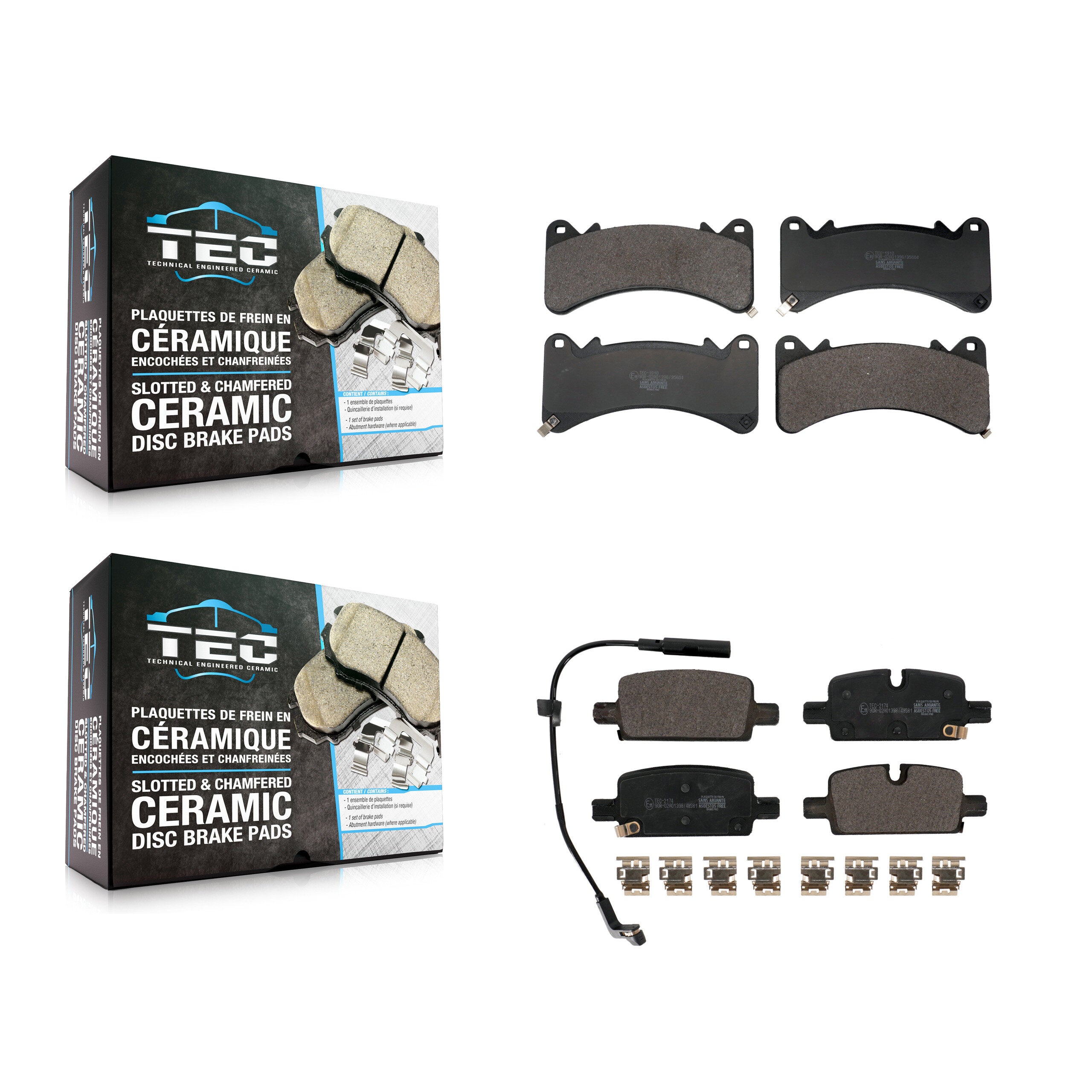 Front Rear Ceramic Brake Pads Kit For GMC Chevrolet Sierra 1500 Silverado Yukon Tahoe XL KTC-100843