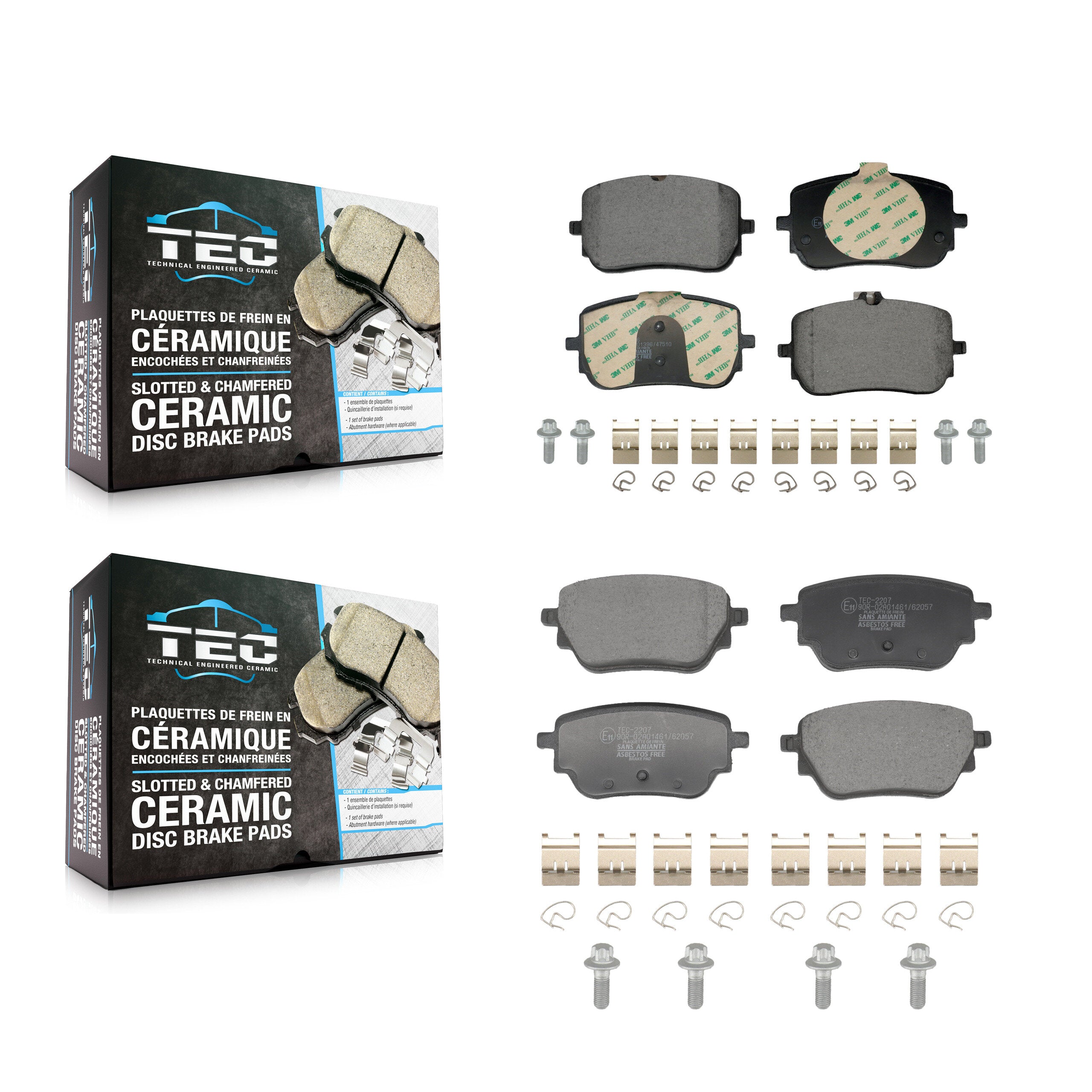 Front Rear Ceramic Brake Pads Kit For Mercedes-Benz A220 CLA250 With Standard Brakes KTC-100845
