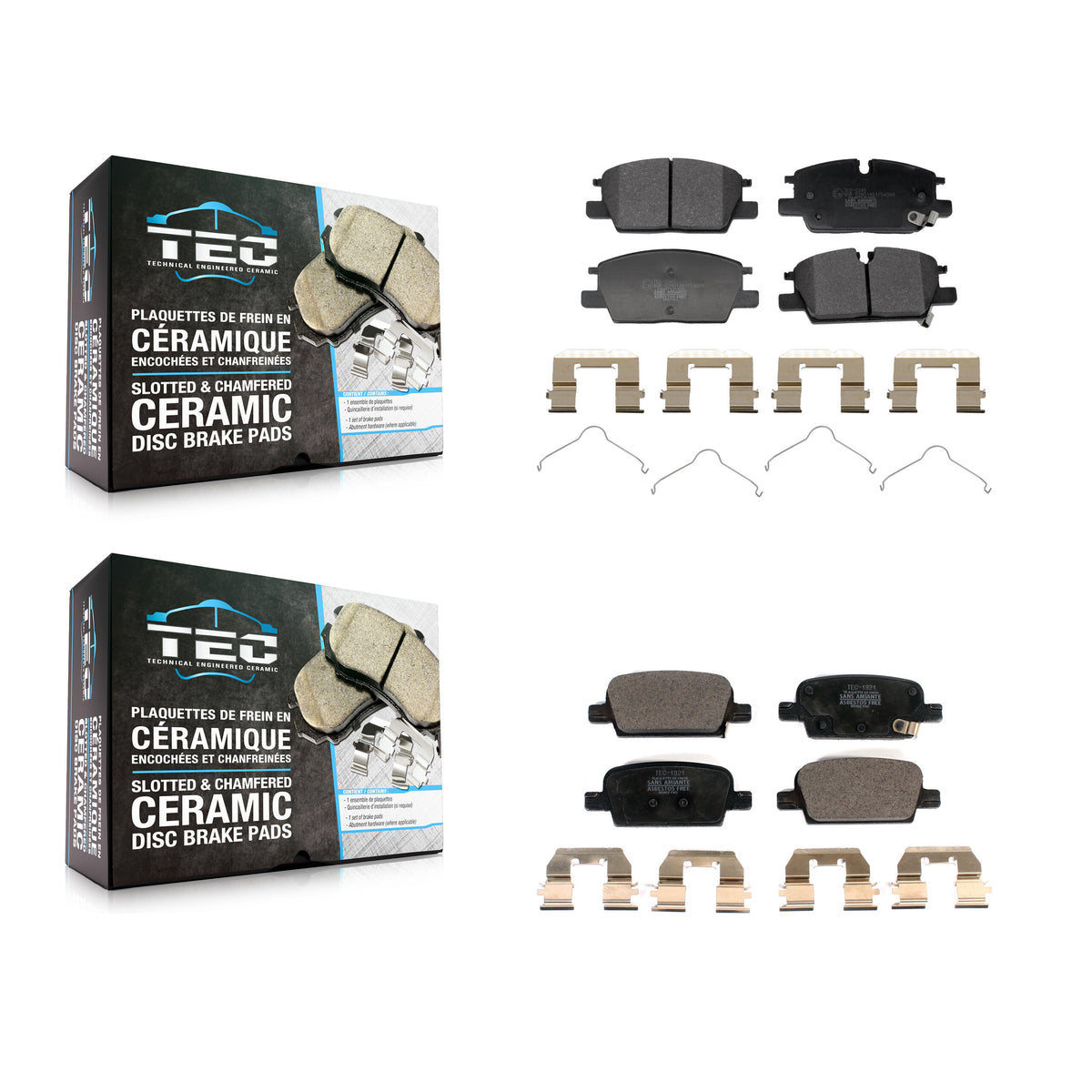 Front Rear Ceramic Brake Pads Kit For Chevrolet Malibu With Manual Parking KTC-100854