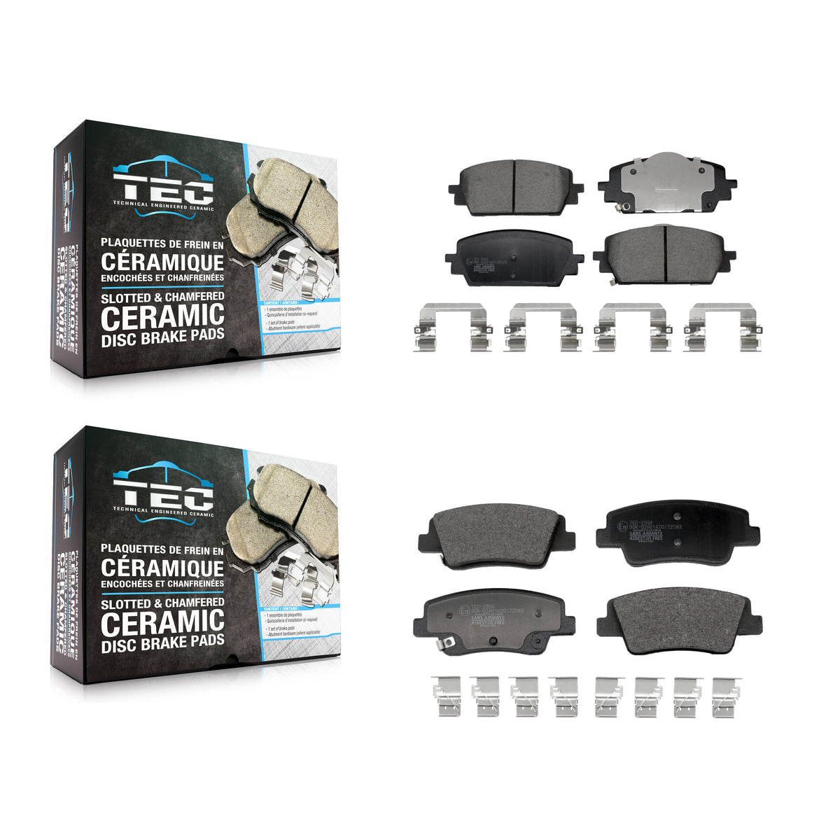 Front Rear Ceramic Brake Pads Kit For Genesis GV70 G80 With Single Piston Caliper 2.5L KTC-100856