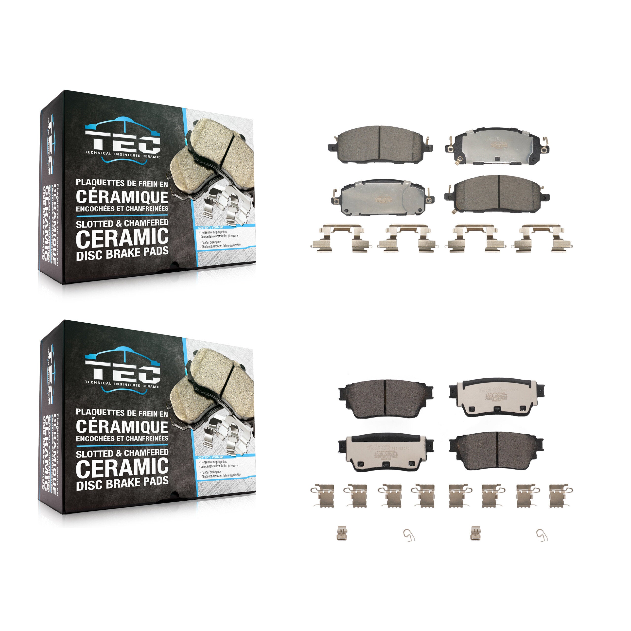 Front Rear Ceramic Brake Pad Kit For Mitsubishi Outlander Nissan Pathfinder INFINITI QX60 KTC-100858