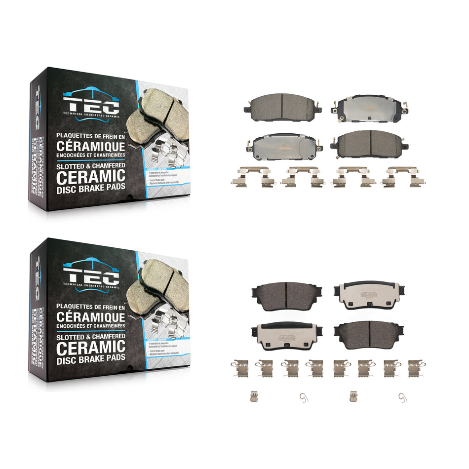 Front Rear Ceramic Brake Pad Kit For Mitsubishi Outlander Nissan Pathfinder INFINITI QX60 KTC-100858