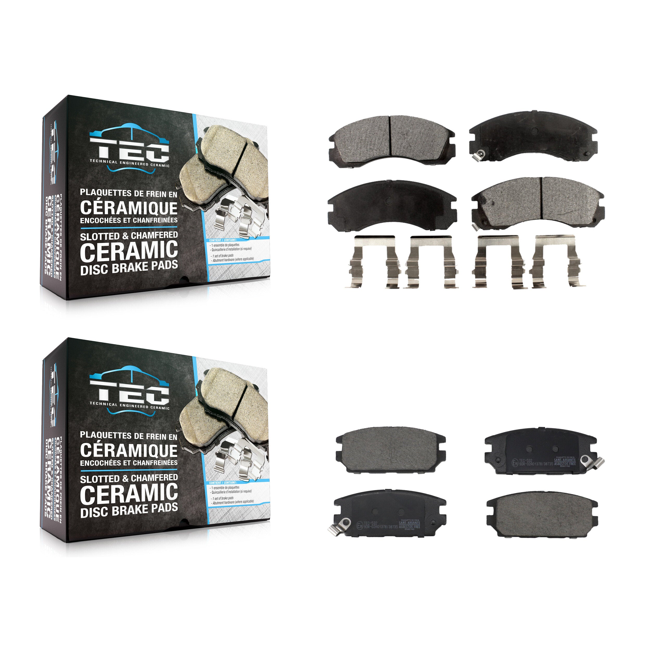 Front Rear Ceramic Brake Pads Kit For Eagle Talon Mitsubishi Eclipse Diamante KTC-100865