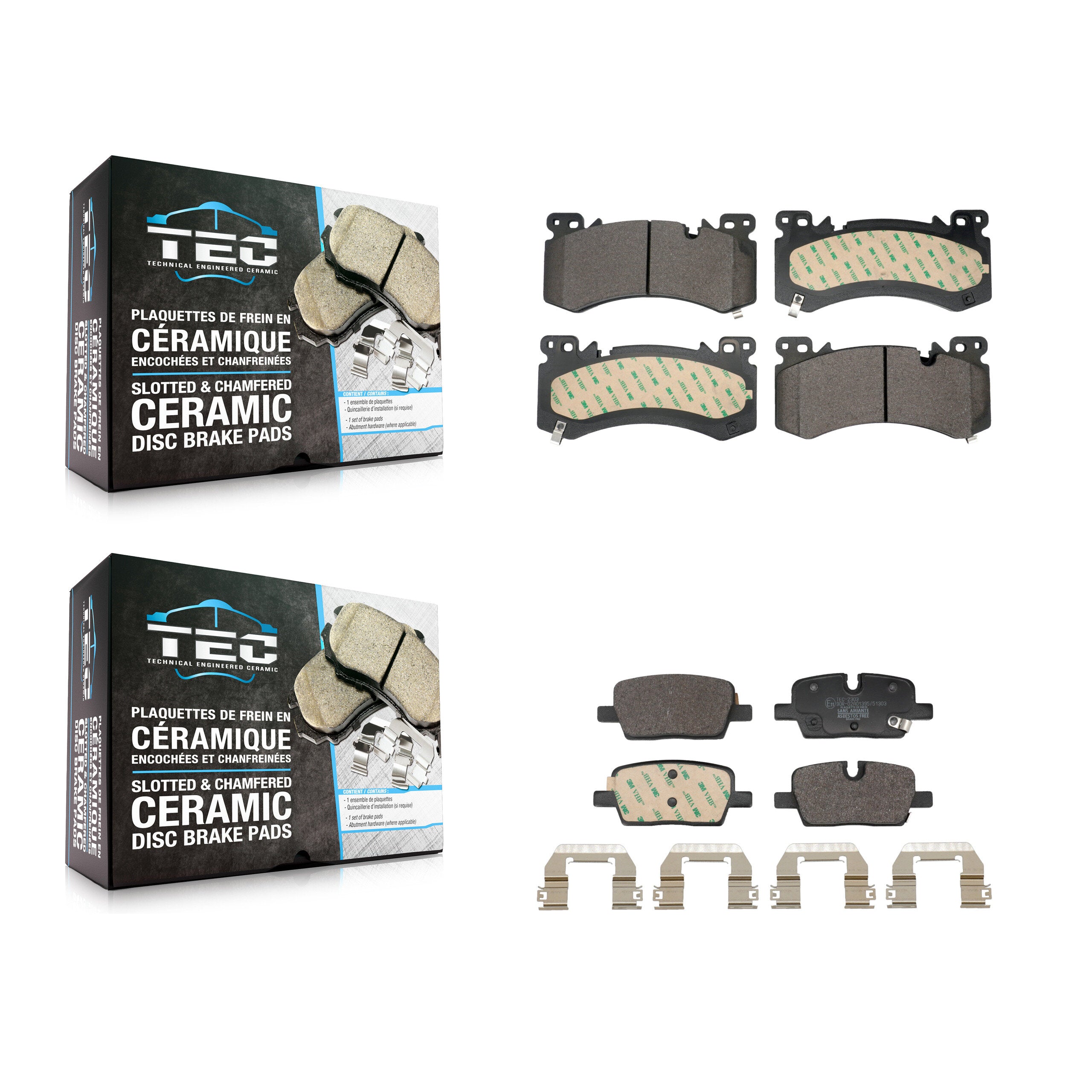 Front Rear Ceramic Brake Pads Kit For 2022-2023 Cadillac XT5 XT6 With Brembo Calipers KTC-100873