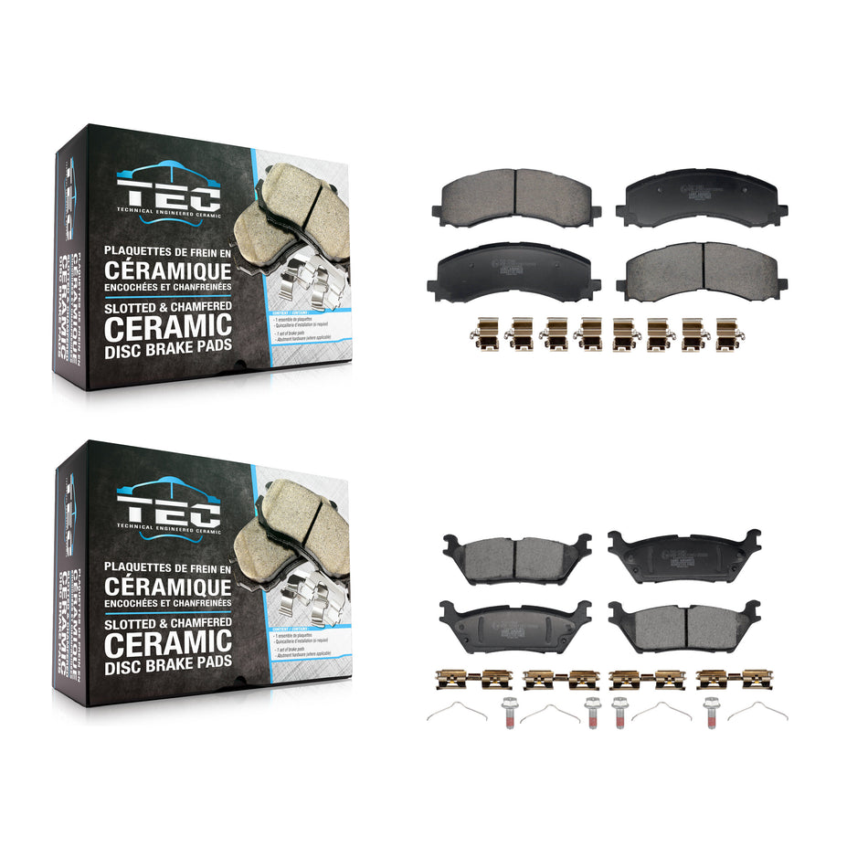 Front Rear Ceramic Brake Pads Kit For Ford F-150 Lightning Bronco Expedition Lincoln KTC-100875