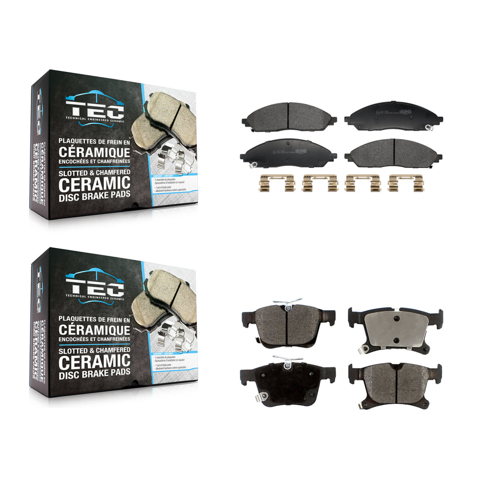 Front Rear Ceramic Brake Pads Kit For 2020-2023 Chrysler Pacifica AWD KTC-100877